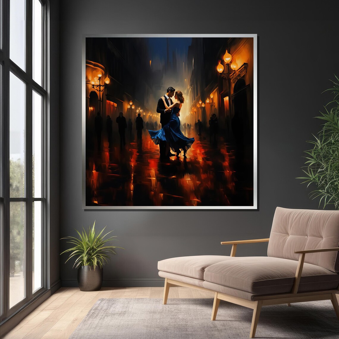 Romantic Night Dance, Elegant Couple City Scene - Image 4