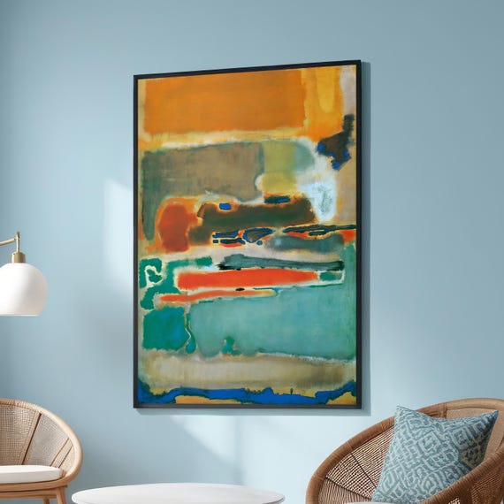 Abstract Expressionist Canvasart Multicolor Dynamic Orange Blue Green Painting