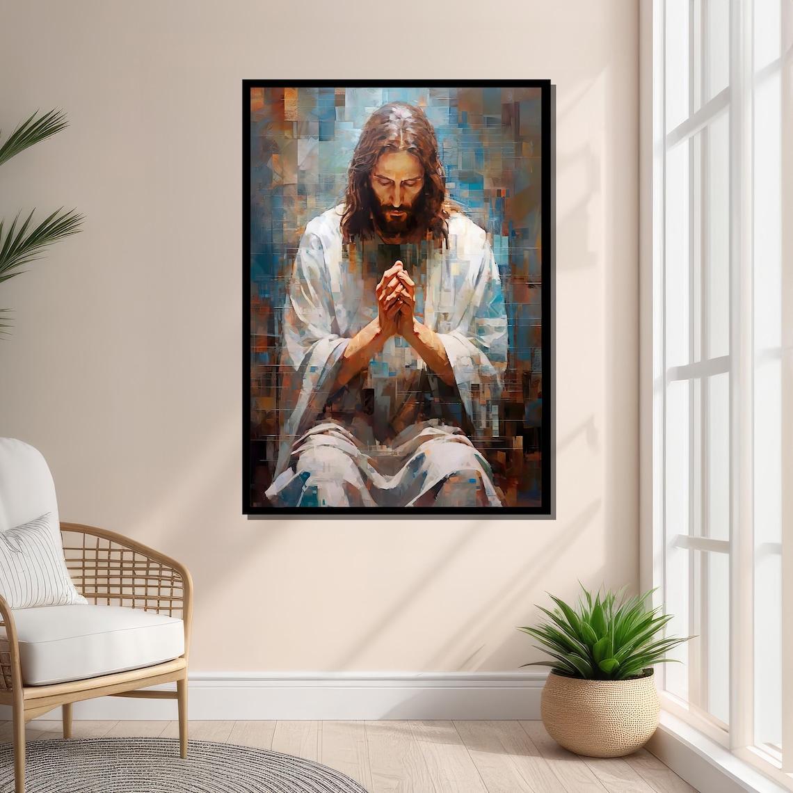 Jesus Christ Praying - Contemporary Religious Painting - Image 3