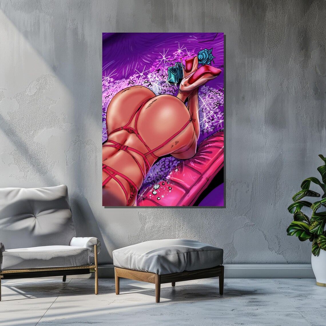 Luxury Erotic Pop Art Sensual Female Figure - Image 6