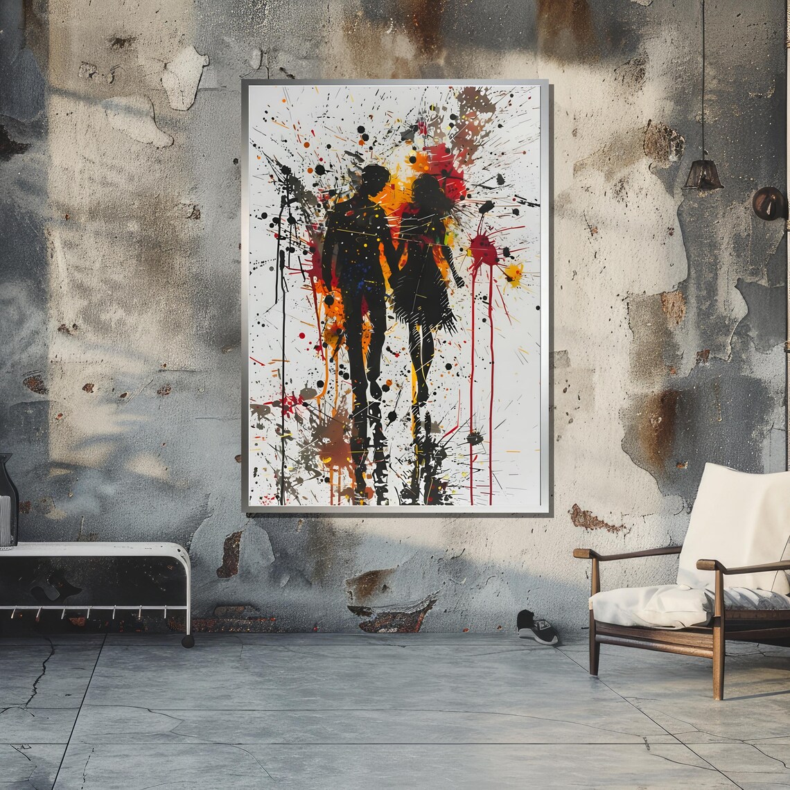 Silhouette Couple Abstract Art, Modern Love - Image 6