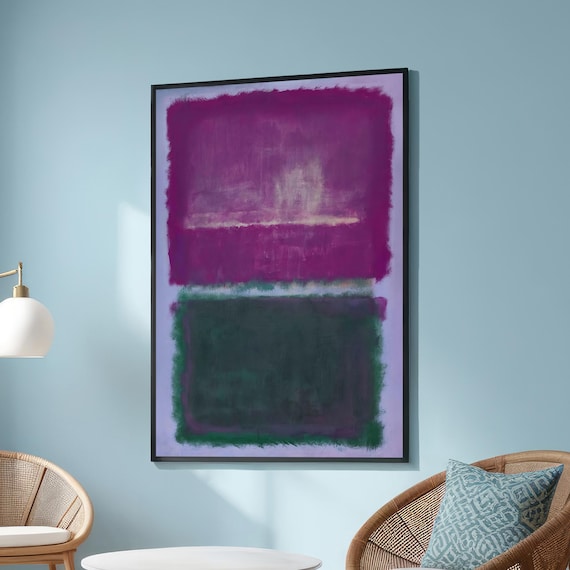Mark Rothko Style Violet Green Color Field Abstract Art Poster