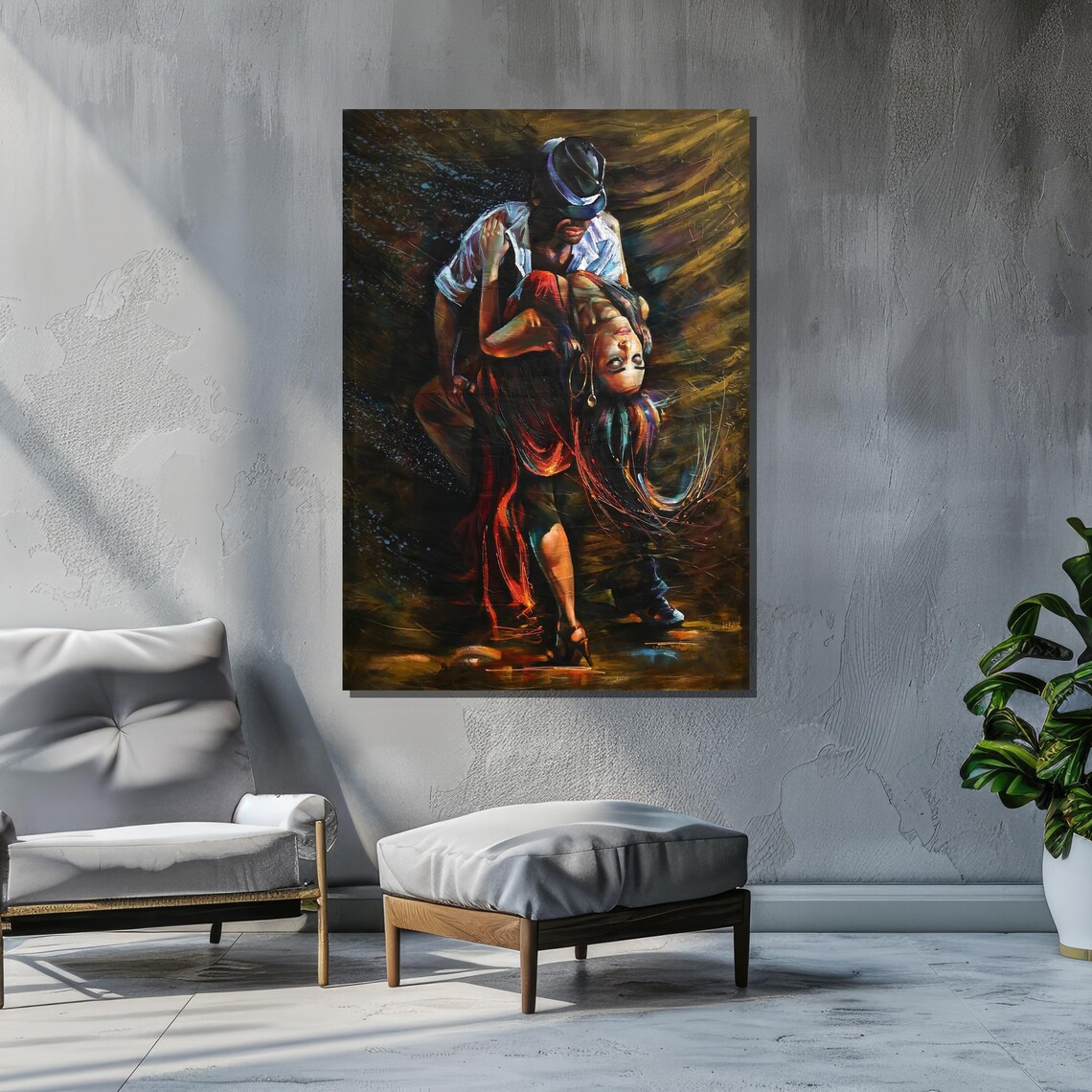 Passionate Dance Couple Art Print, Expressionistic Decor - Image 4