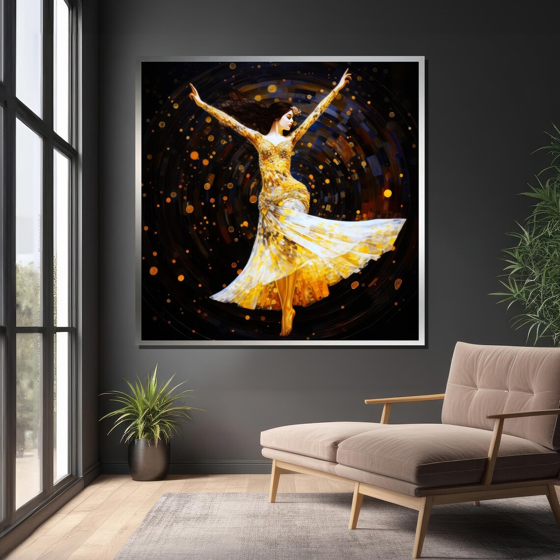 Graceful Dancing Woman, Abstract Modern Art Print - Image 4