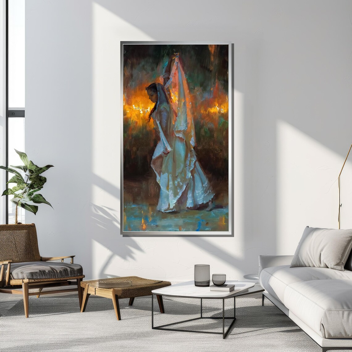 Graceful Woman In White Gown, Ethereal Portrait - Image 4