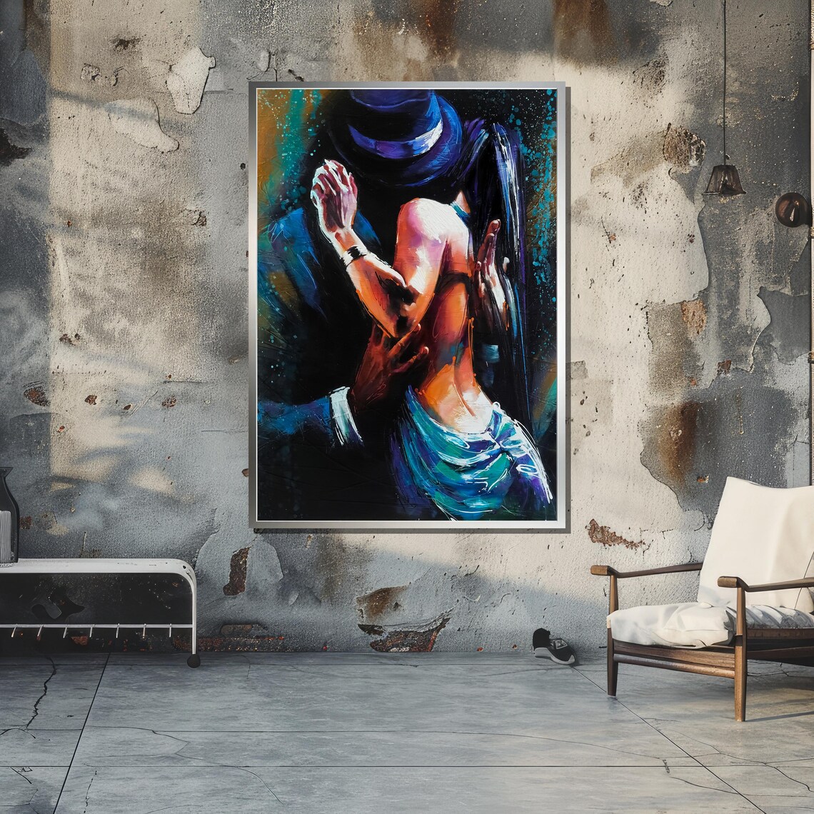 Passionate Tango Dance, Romantic Expressionist Art Print - Image 4