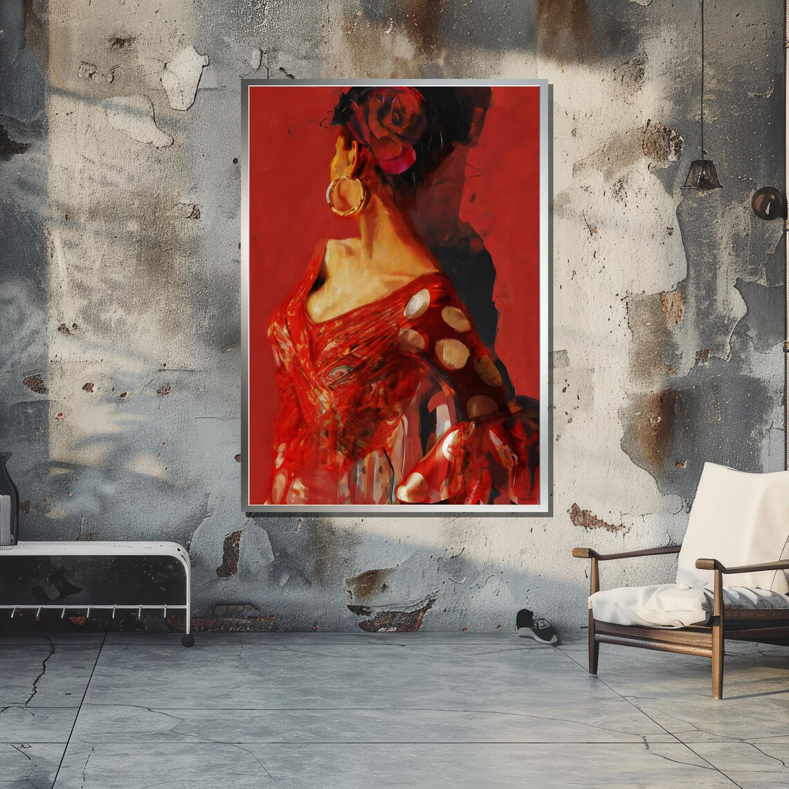 Flamenco Dancer In Red, Spanish Culture Art Print - Image 4