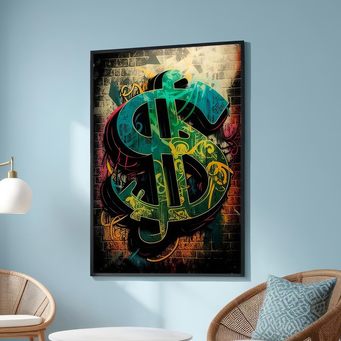 Graffiti Dollar Sign, Bold Urban Street Art