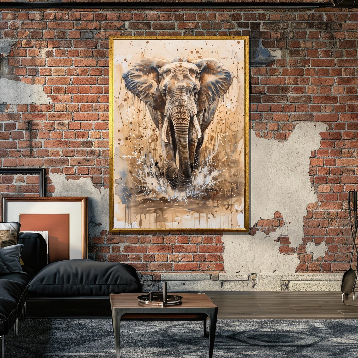 Majestic Elephant Art Print, Watercolor Wildlife Decor - Image 5