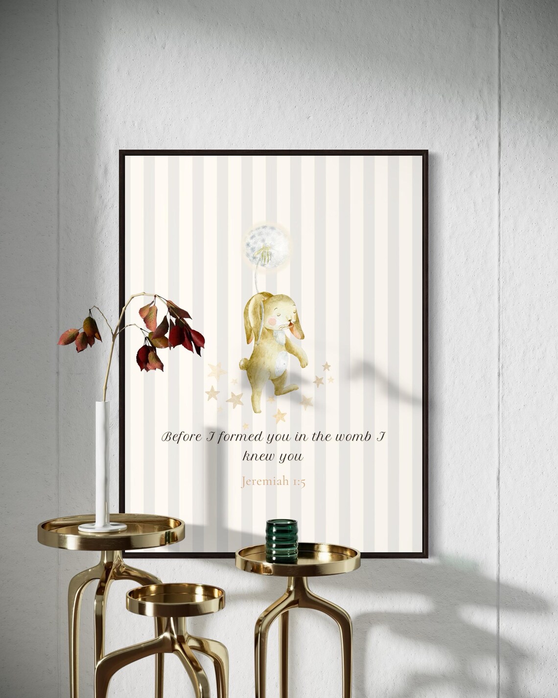 Before I Formed You Jeremiah 1:5 Watercolor Bunny Nursery Poster - Image 5