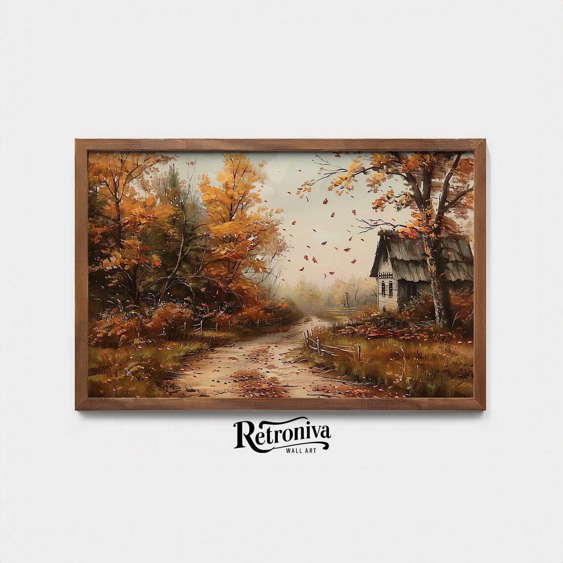 Rustic Autumn Landscape Painting, Fall Farmhouse Art Print - Image 4