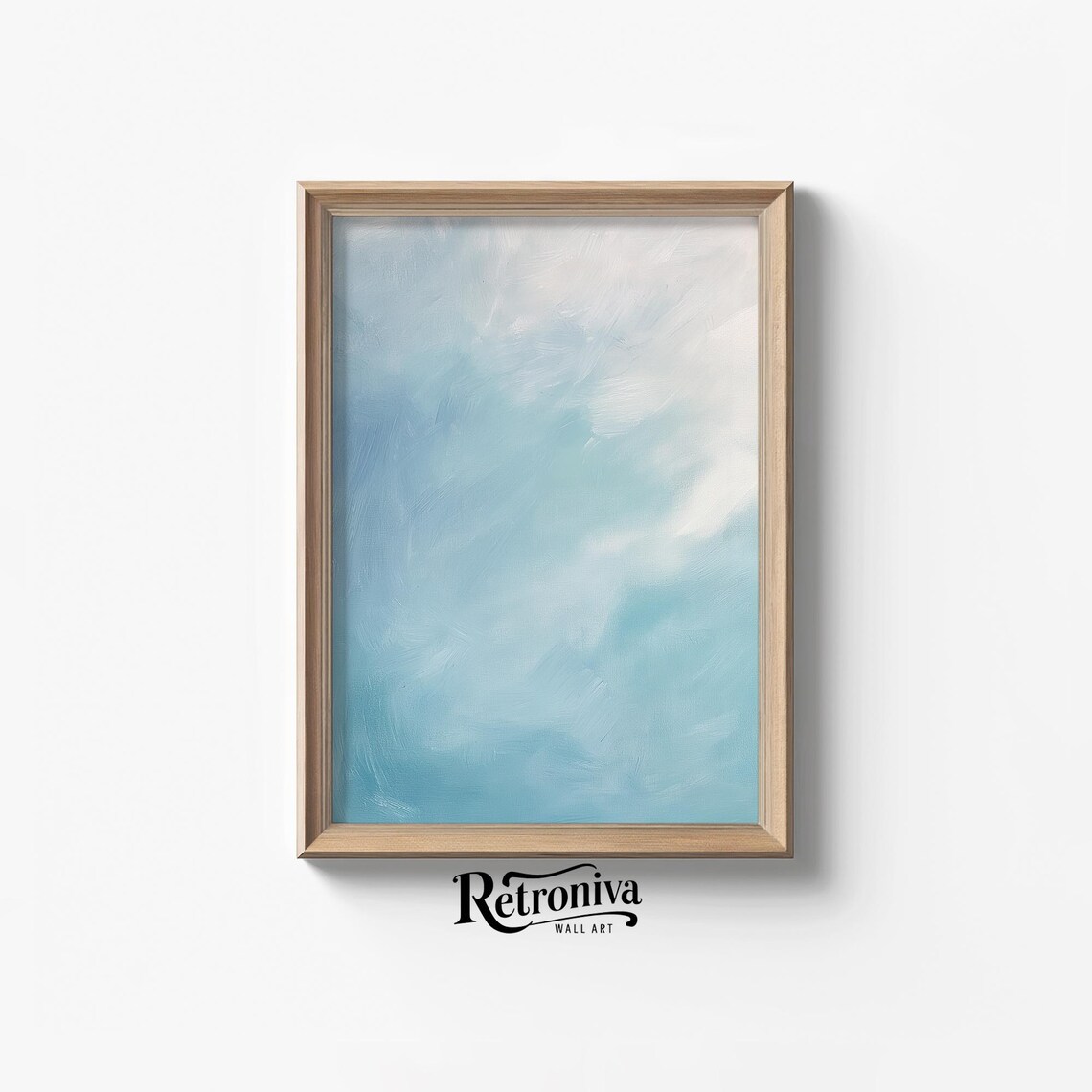 Blue Abstract Painting, Minimalist Nursery Decor