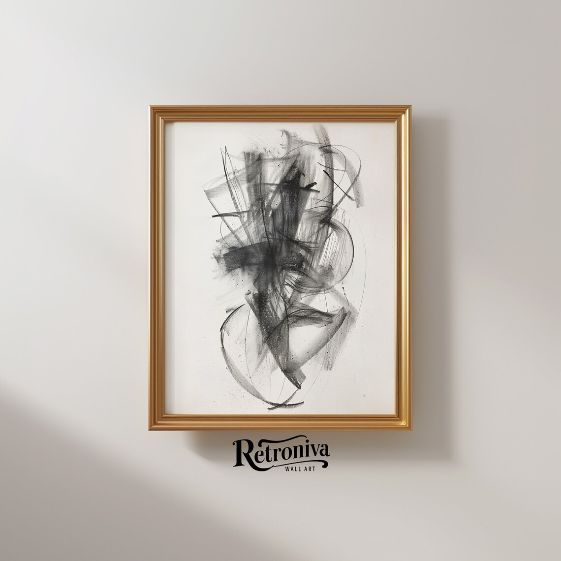 Minimalist Abstract Sketch Art Print, Neutral Decor - Image 2