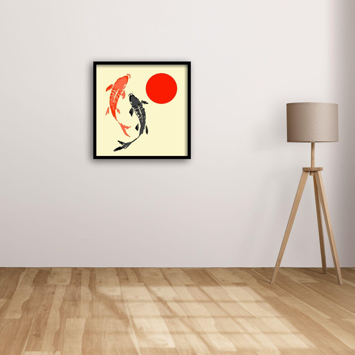 Koi Fish Art, Japanese Zen Minimalist Print - Image 4
