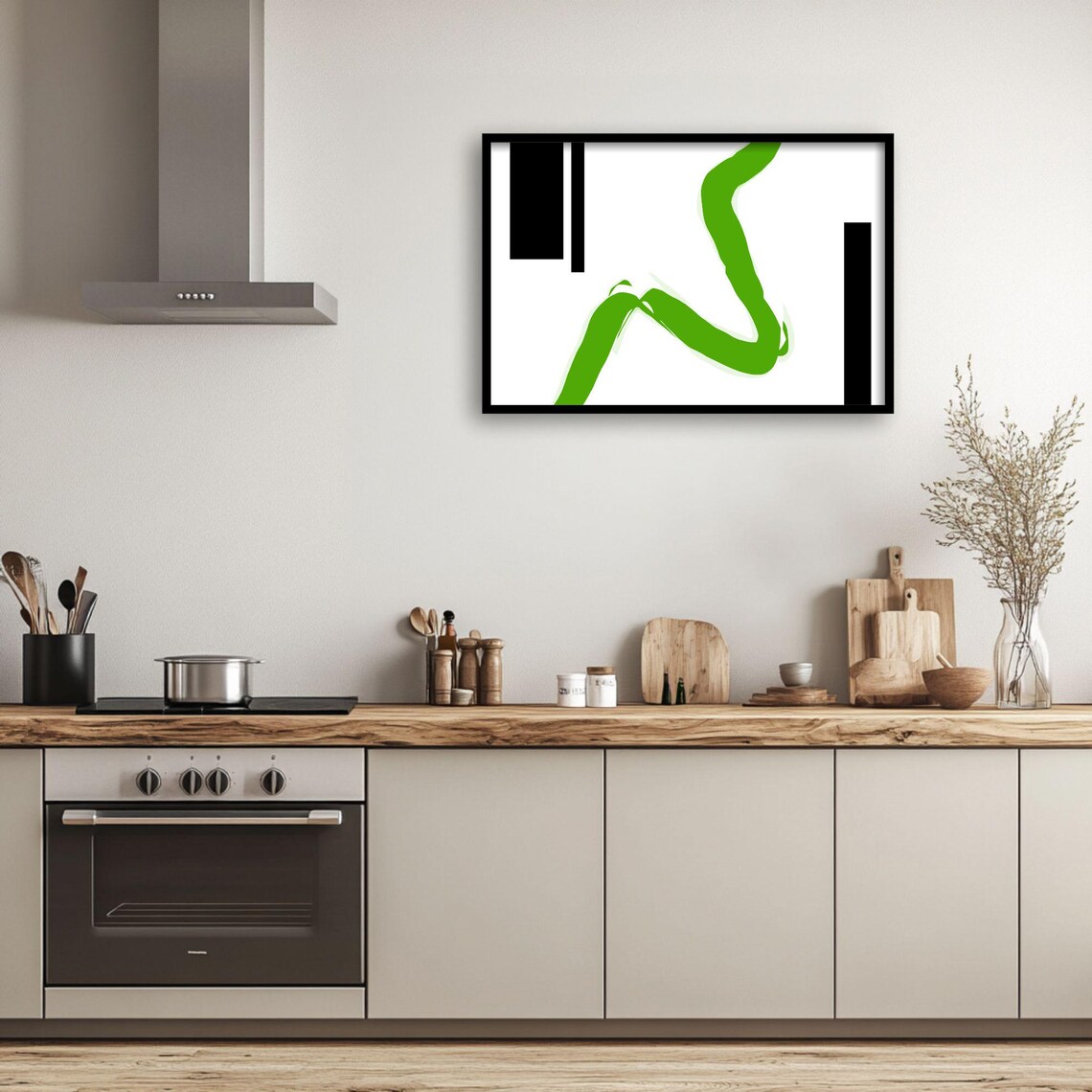 Abstract Minimalist Green Art Print, Zen Decor - Image 4