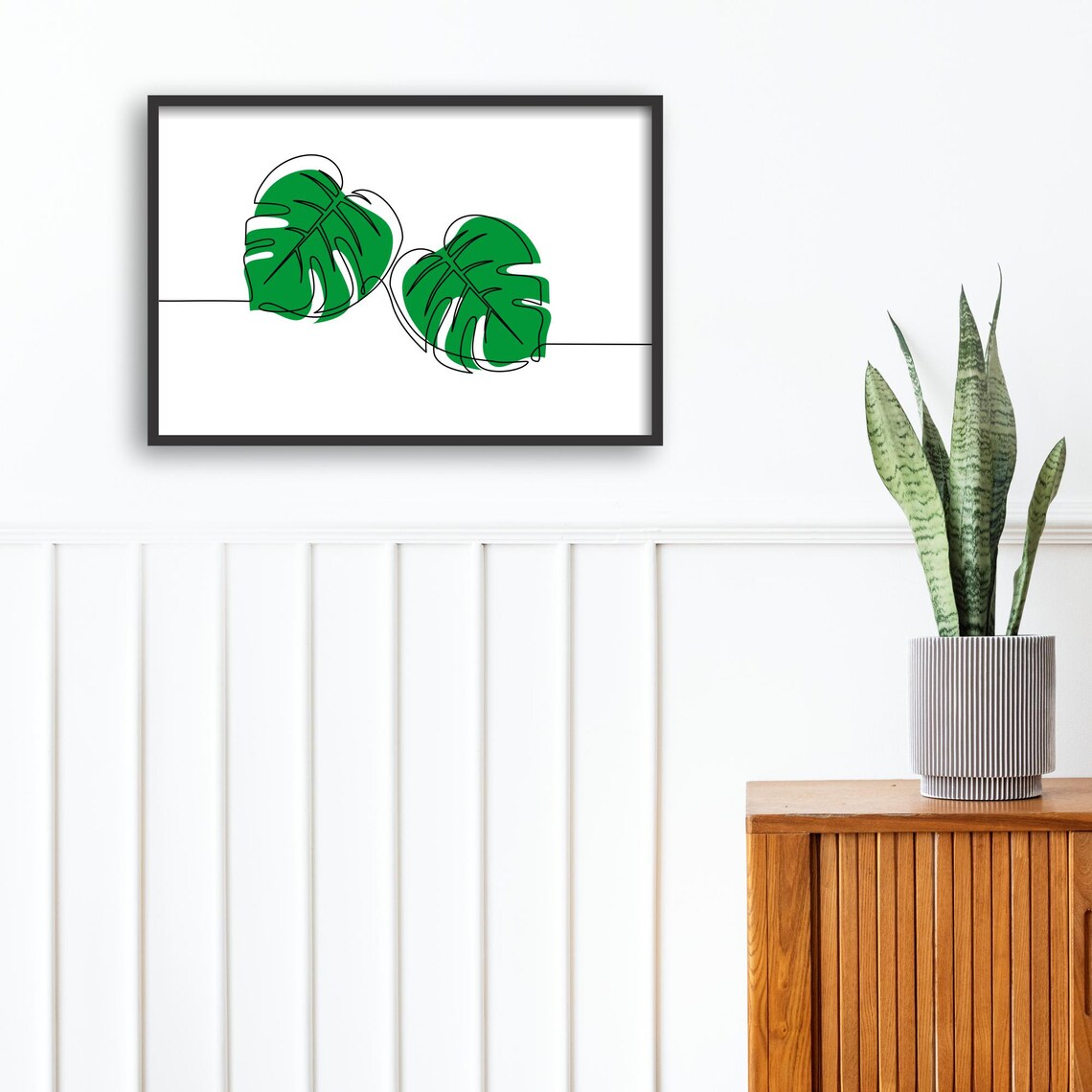 Minimalist Monstera Line Art, Botanical Decor - Image 4