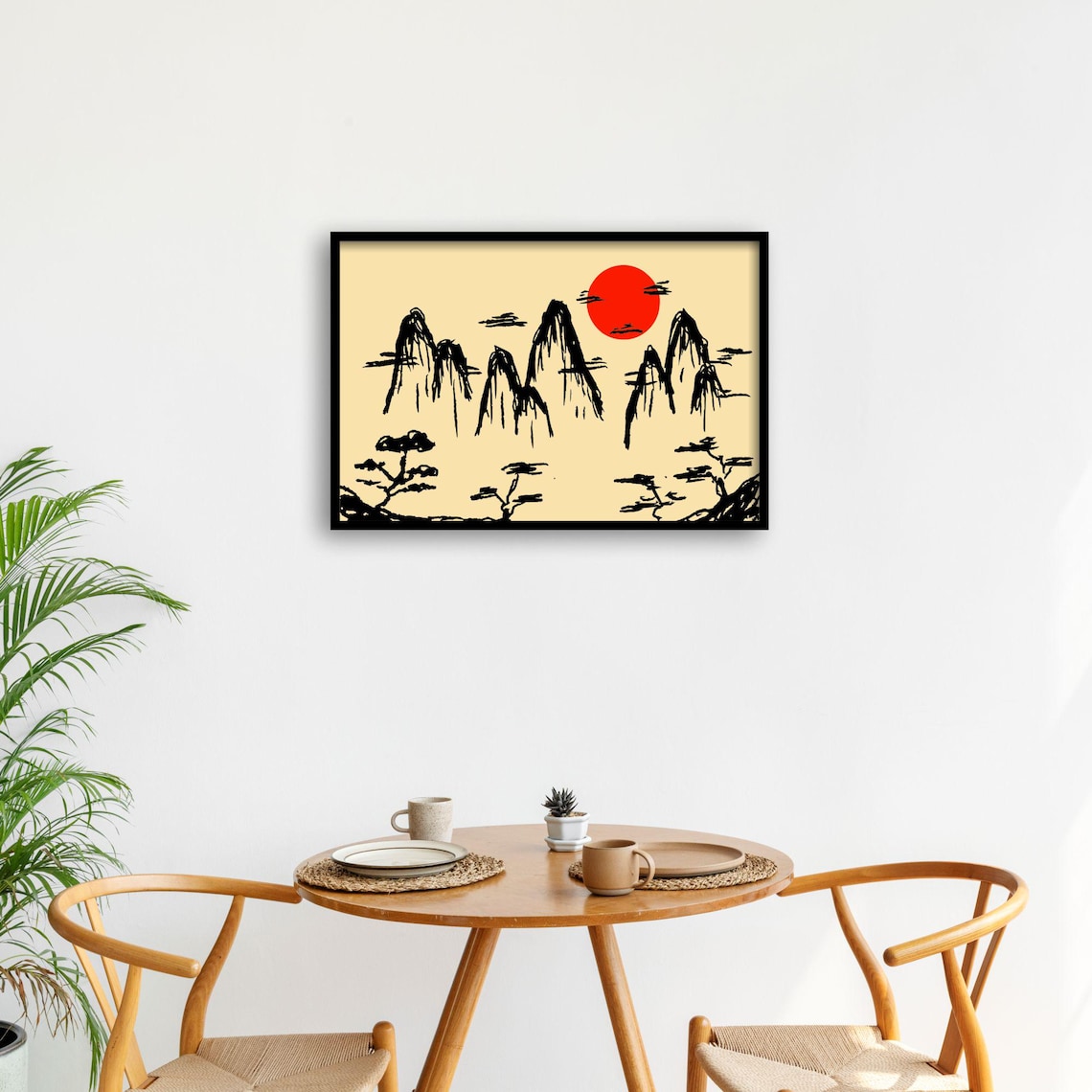 Japanese Landscape Minimalist Art Print, Zen Mountain - Image 2