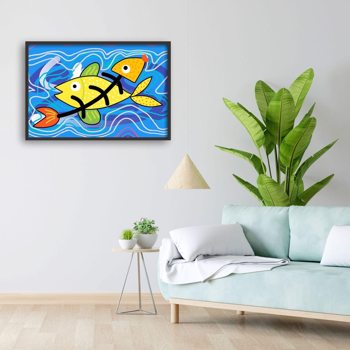 Whimsical Fish Art, Playful Ocean Decor - Image 2