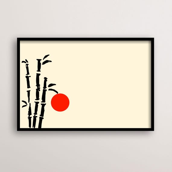 Zen Bamboo Art, Minimalist Japanese Style Decor