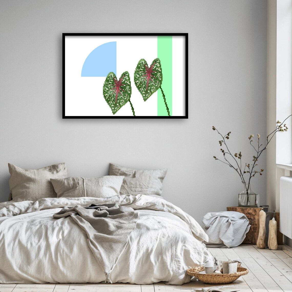 Caladium Leaf Pixel Pop Art, Retro Game Style - Image 4