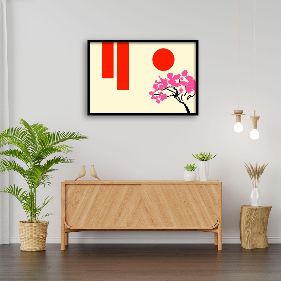 Japanese Cherry Blossom, Minimalist Nature Art Print - Image 3