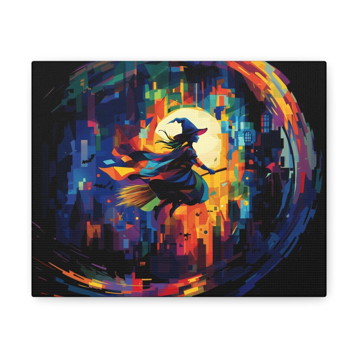 Geometric Witch Gothic Halloween Art Print - Image 2
