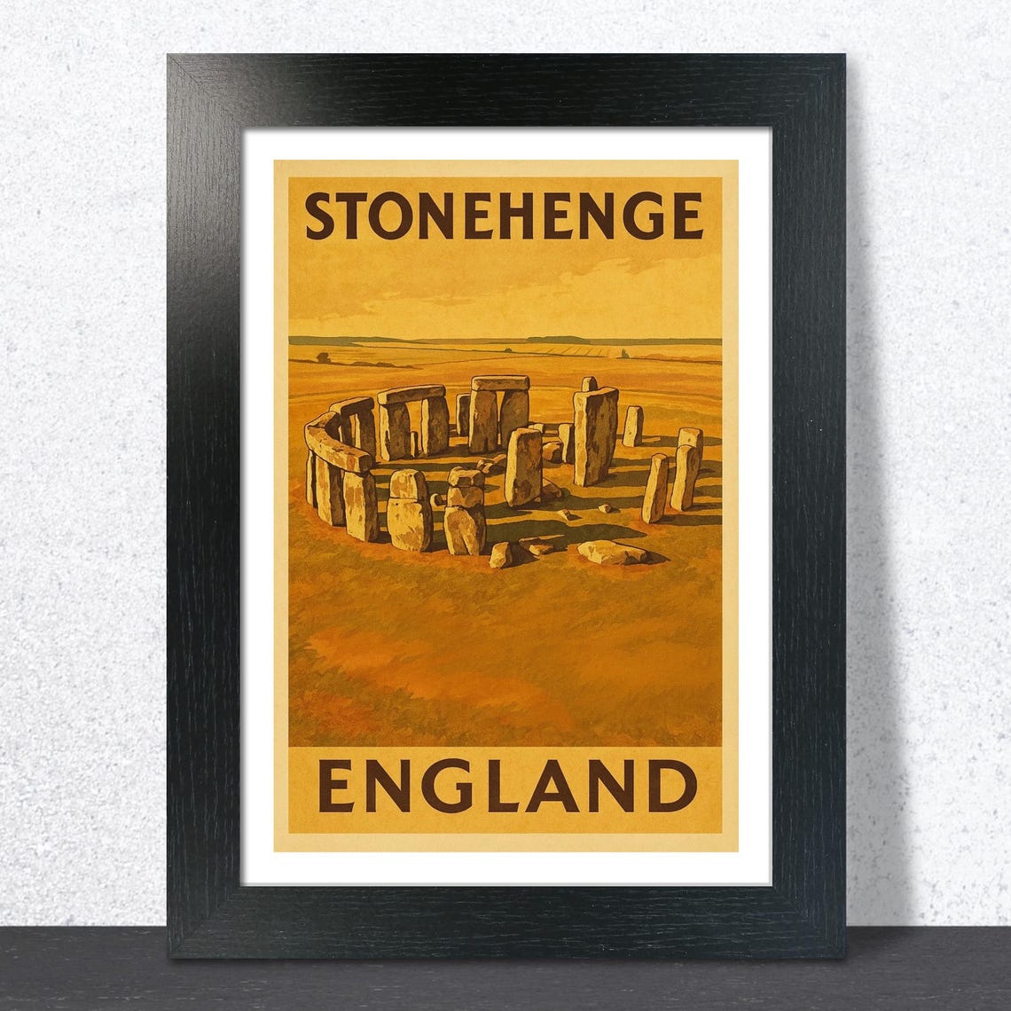 Stonehenge England Vintage Ancient Standing Stones Travel Art Print