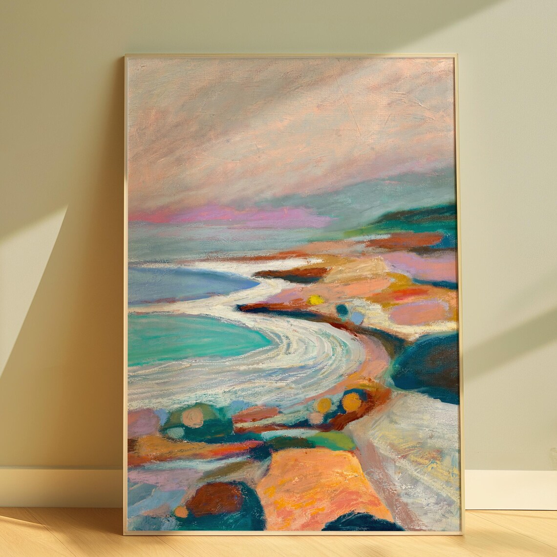 Santa Barbara Coastline Boho Coastal Landscape Art Print