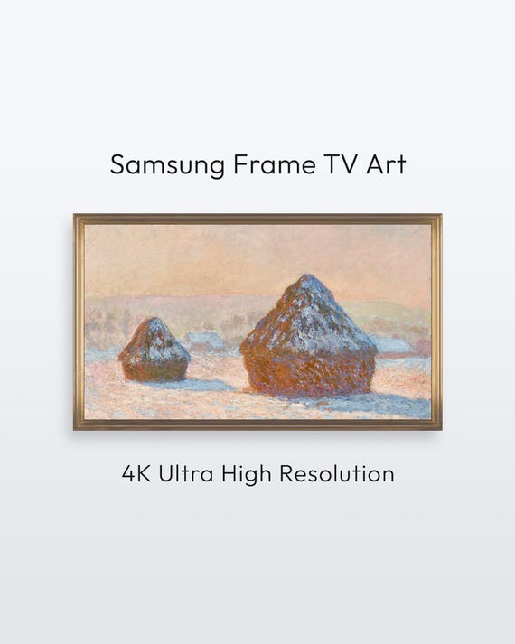 Monet Haystacks Samsung Frame Tv Art Famous Painting 4k Print