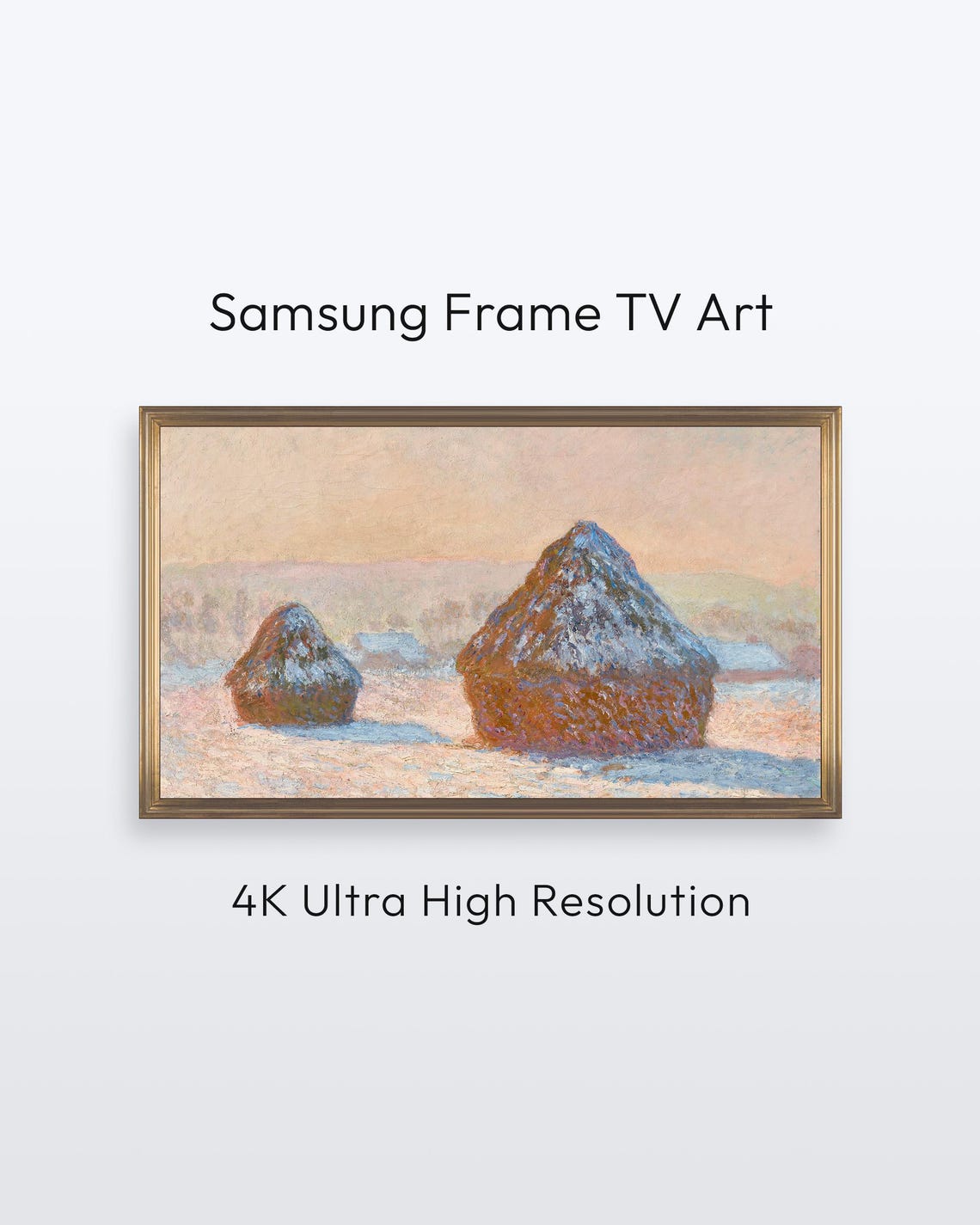 Monet Haystacks Samsung Frame Tv Art Famous Painting 4k Print