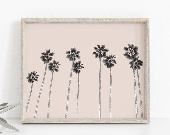 Palm Tree Minimalist Tropical Poster, Beach House Decor