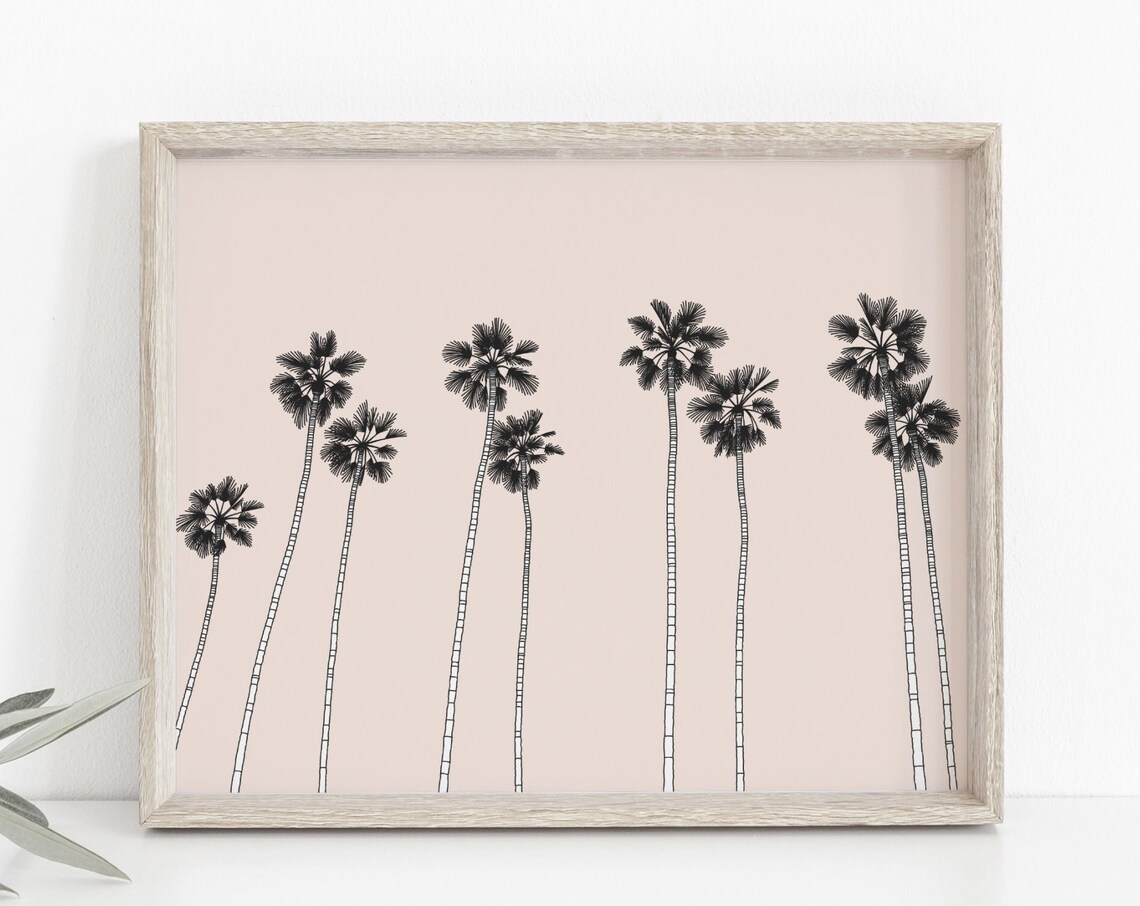 Palm Tree Minimalist Tropical Poster, Beach House Decor