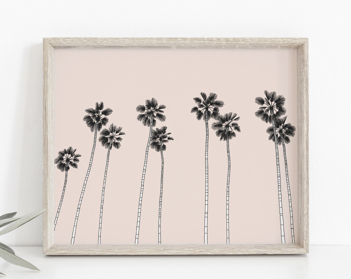 Palm Tree Minimalist Tropical Travel Poster