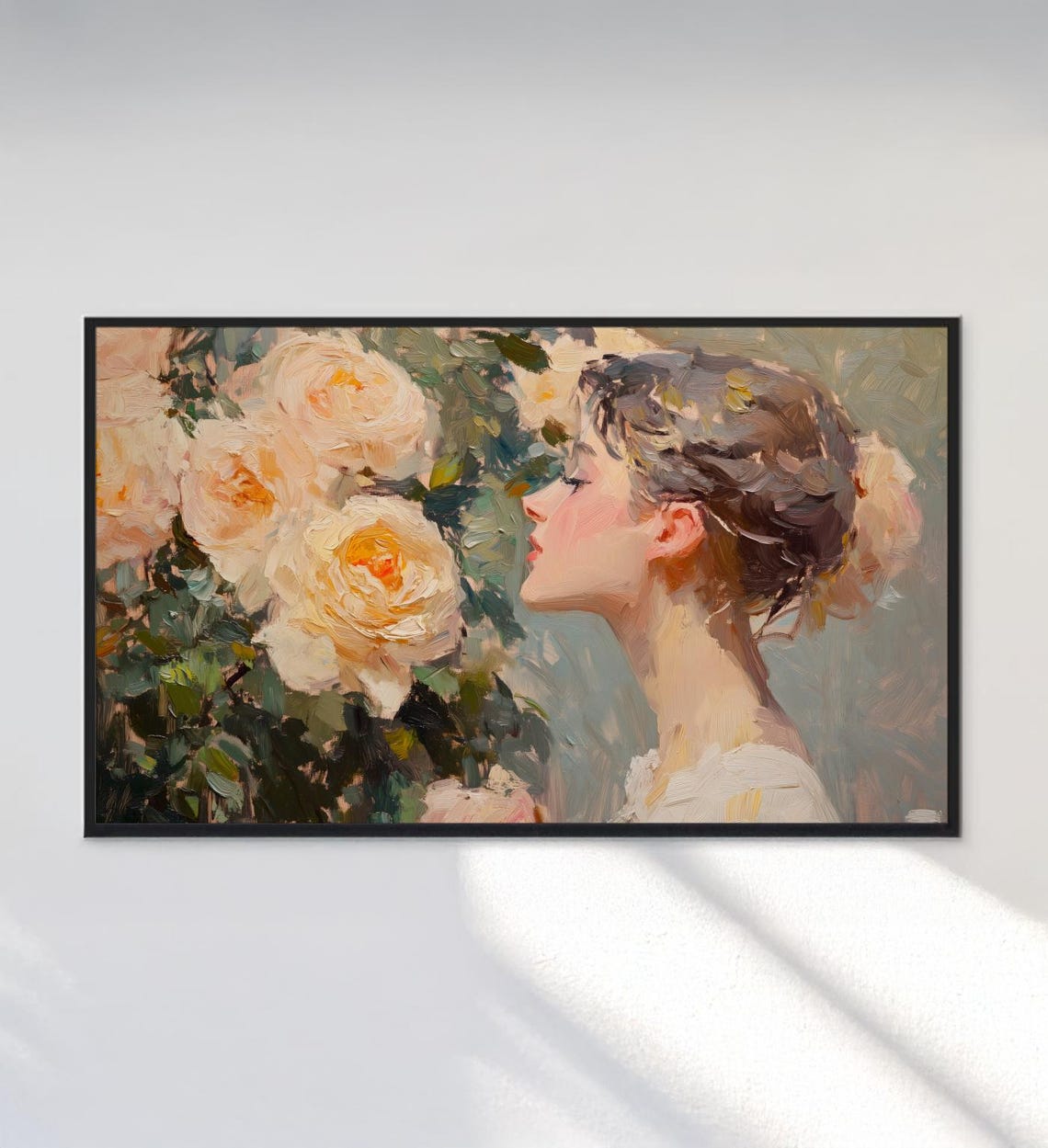Abstract Frame Tv Art Flower Tv Art Woman Inhaling Fragrance Of A Flower Floral Art For Frame Tv For Samsumg Frame - Image 3