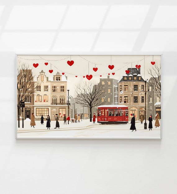 Retro Valentines Day Frame Tv Art Cute Valentines Day Tv Art Valentines Day Decorations Valentines Home Decor