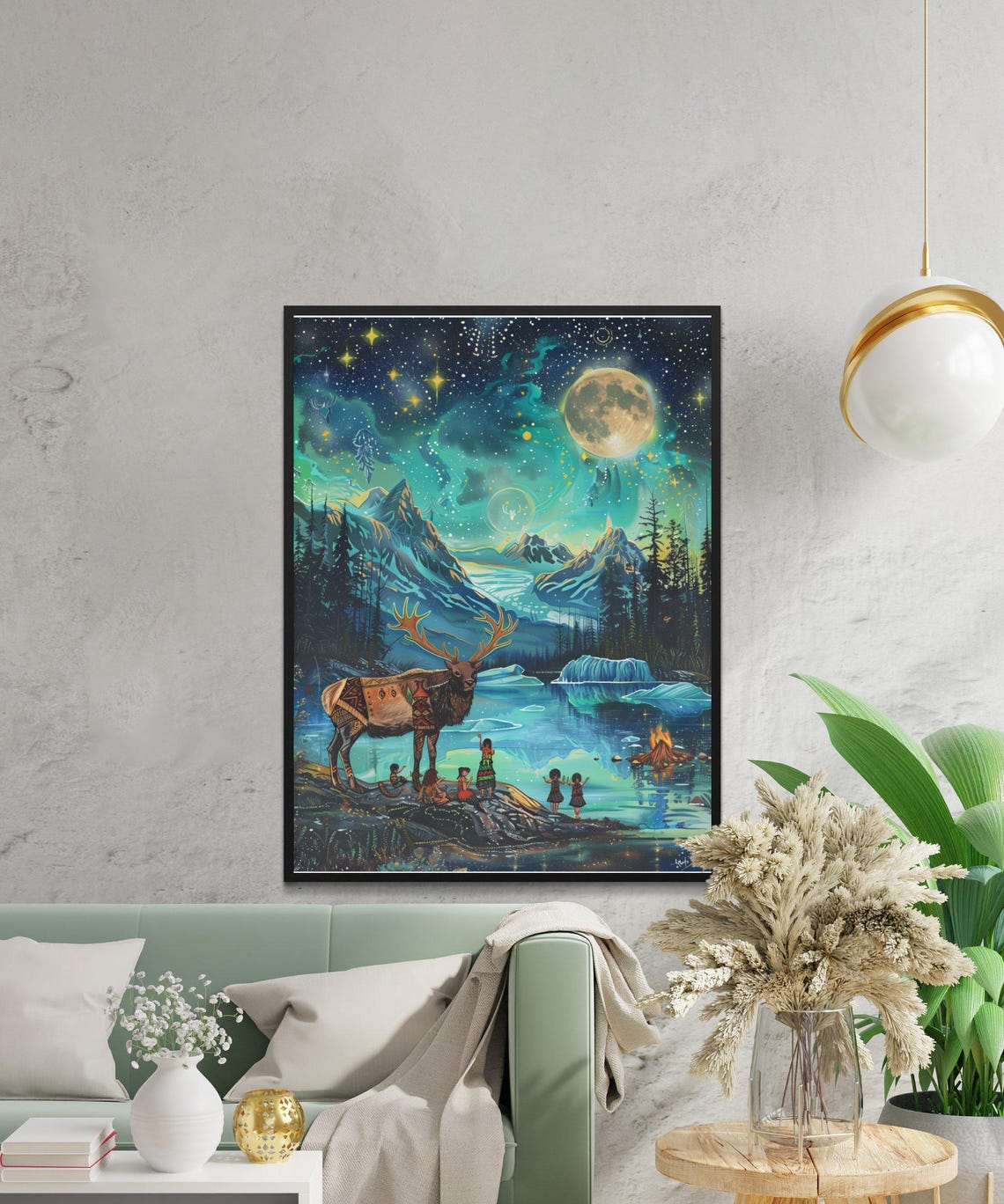 Aurora Borealis Wall Art Alaskan Wilderness Landscape Northern Lights Forest Print Nature Inspired Home Decor - Image 3