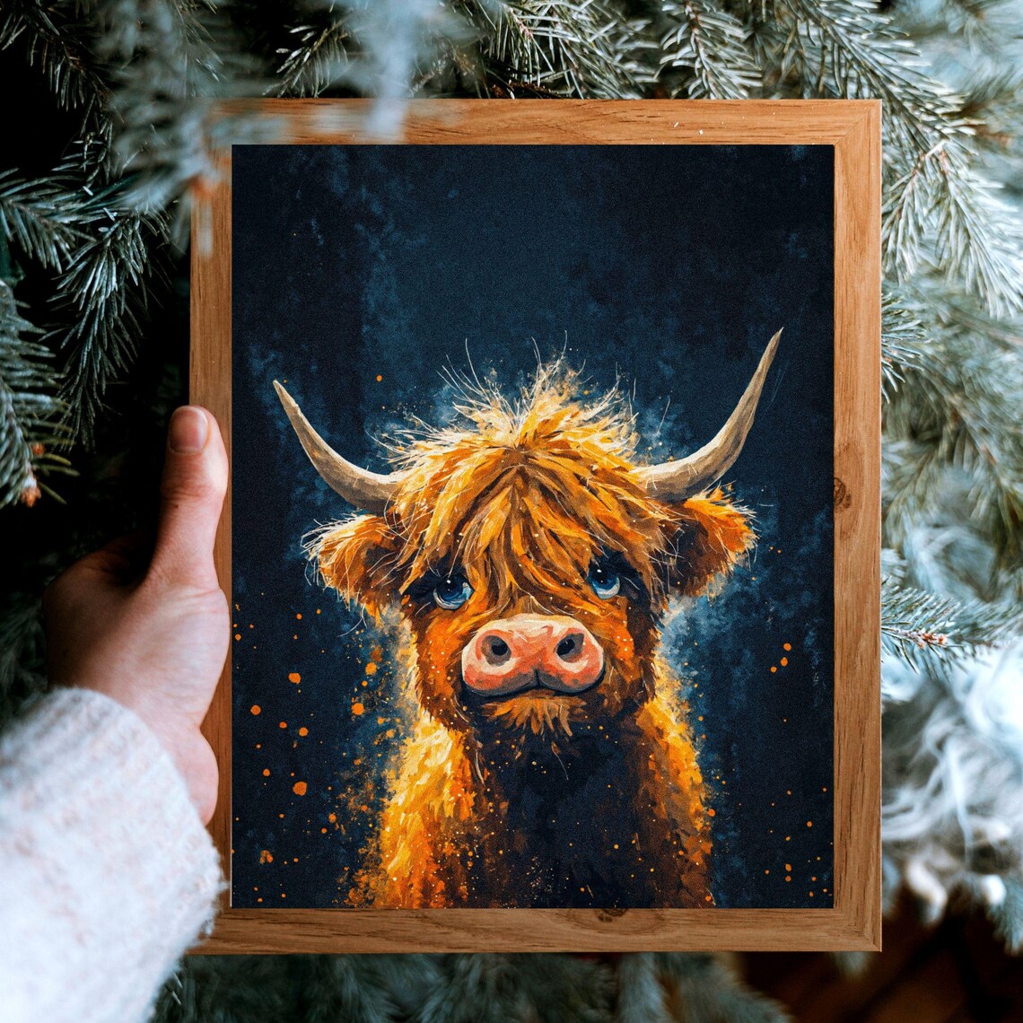 Baby Highland Cow Art Print, Nursery Decor - Image 4