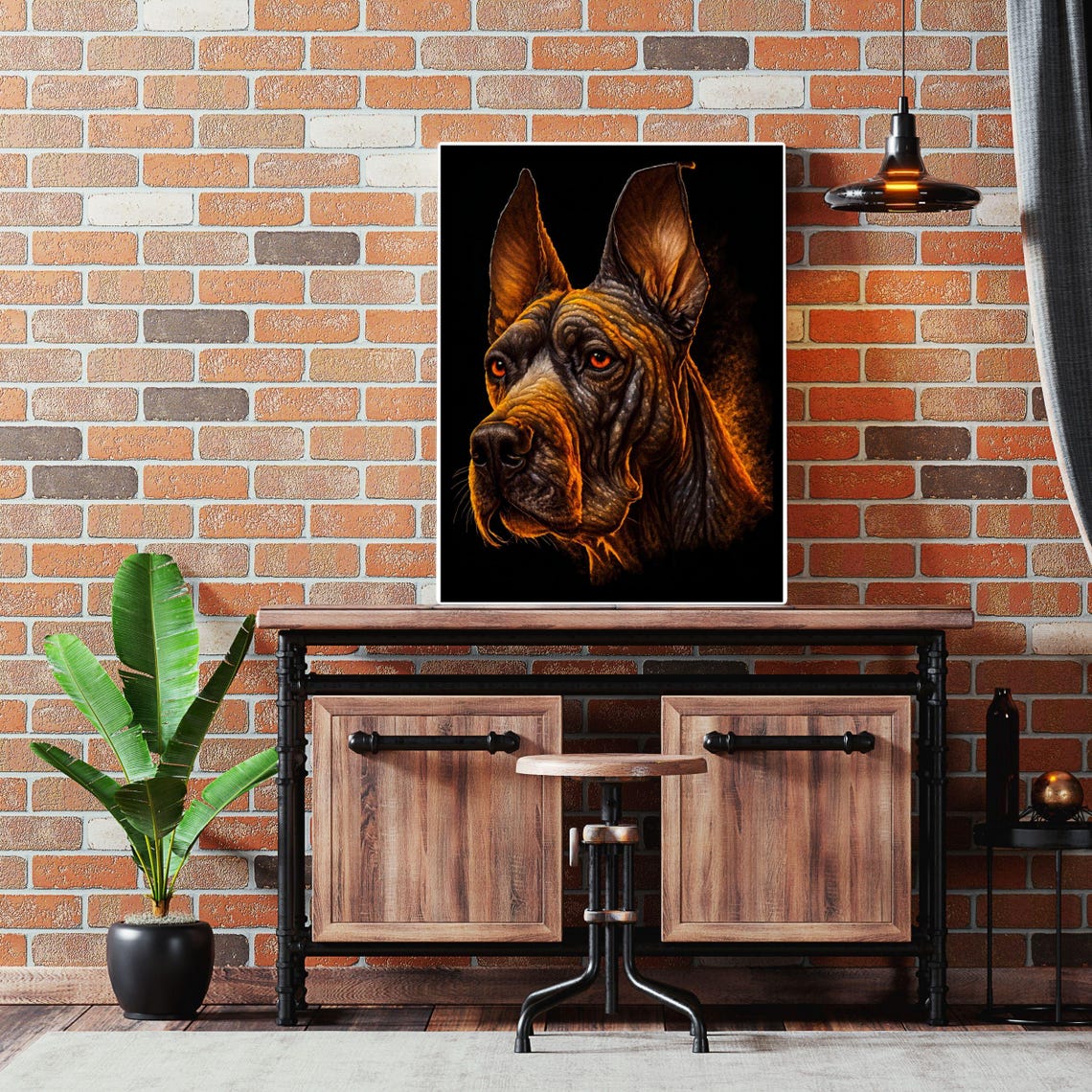 Great Dane Dramatic Black Background Noble Dog Portrait Poster - Image 7
