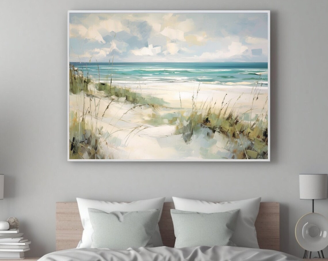 Vintage Seascape Muted Turquoise Wall Art Print