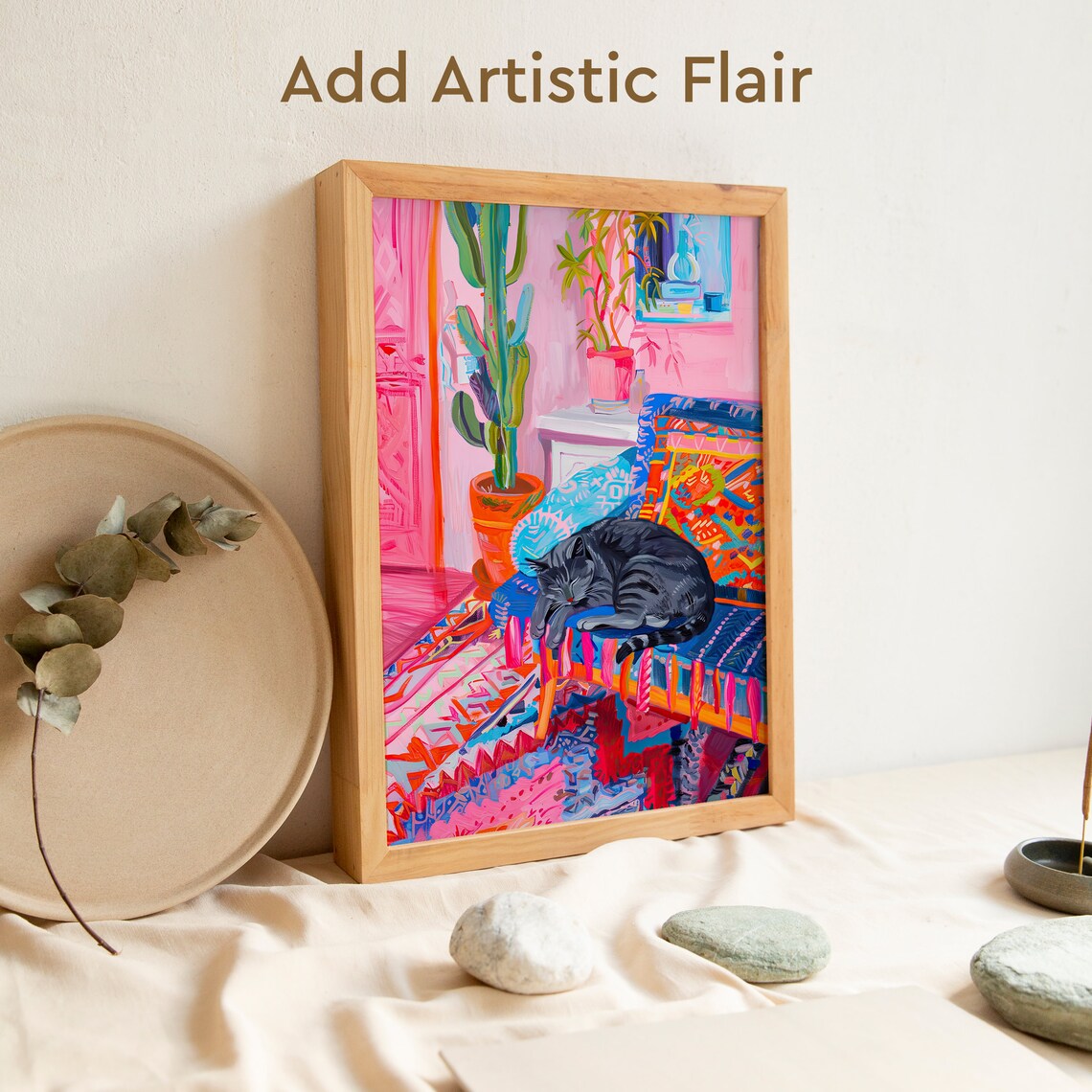 Bohemian Black Cat Poster, Matisse-Inspired Art Print - Image 2