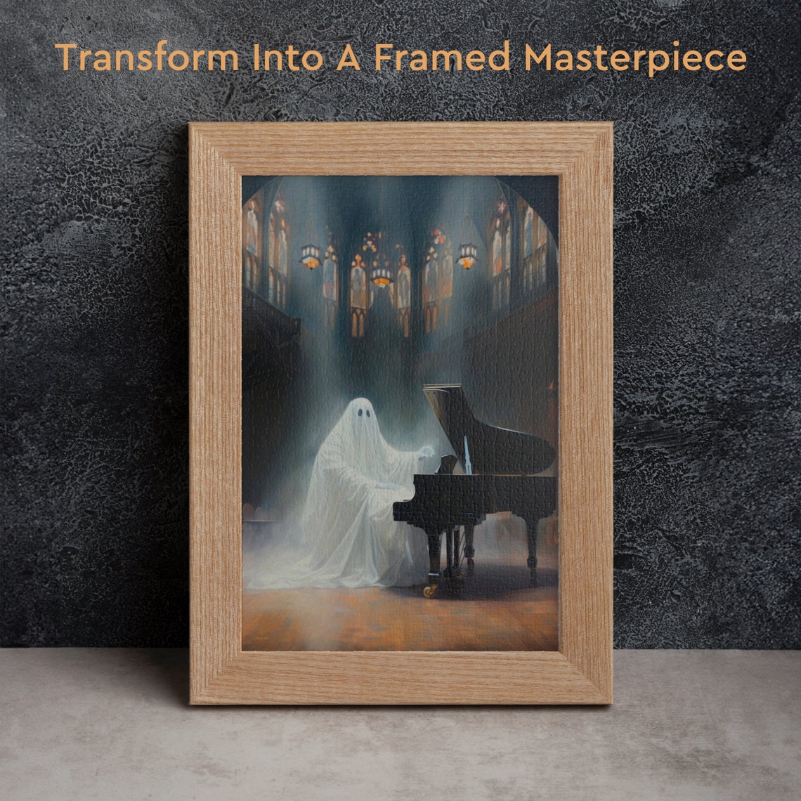 Ghost Playing a Grand Piano in a Candlelit Concert Hall Poster - Image 2