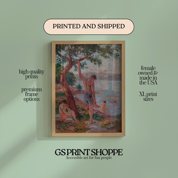 Saint Tropez Bathers Under Pine Trees Vintage 1901 Art Poster