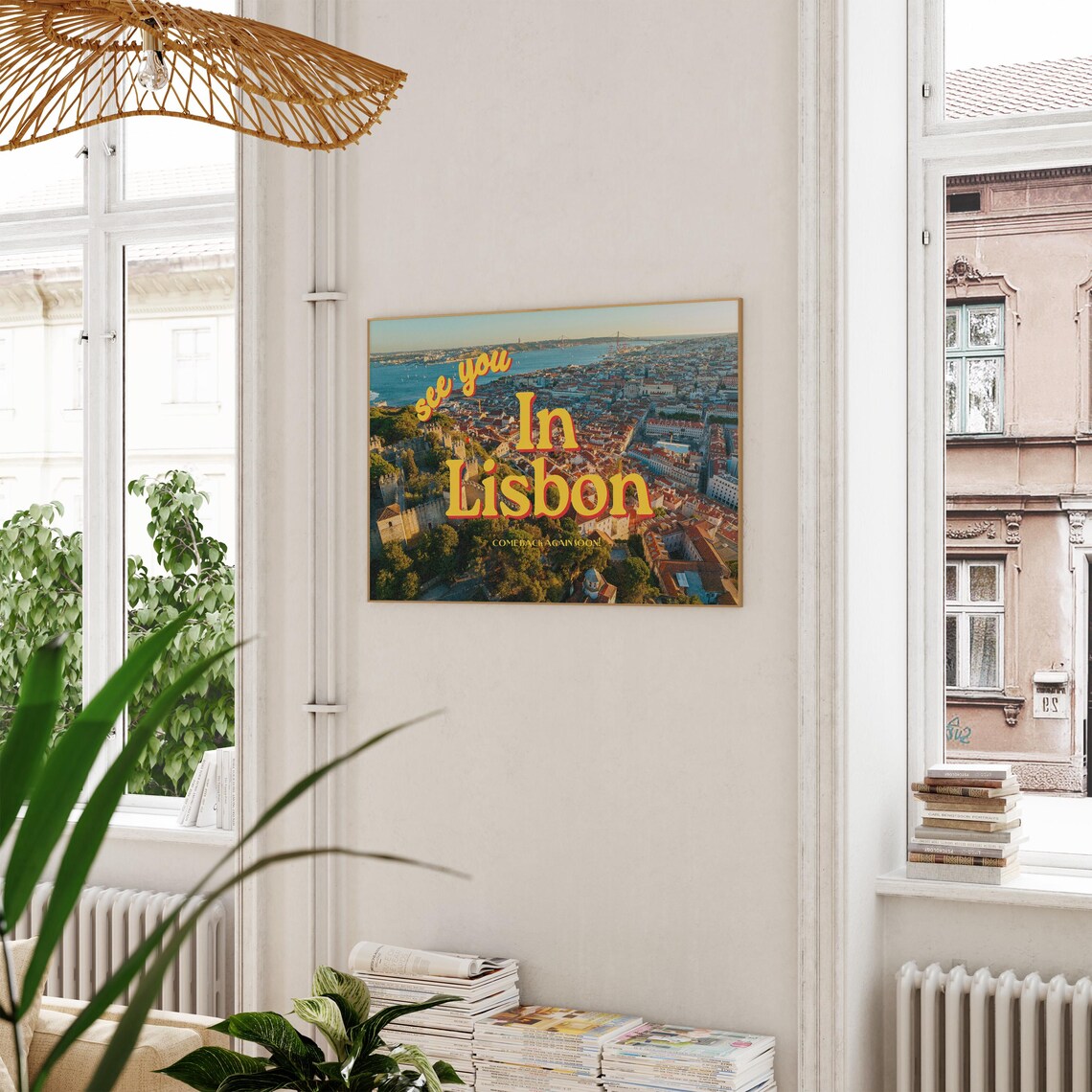 See You In Lisbon Travel Poster Retro Aerial Photo City Keepsake - Image 2