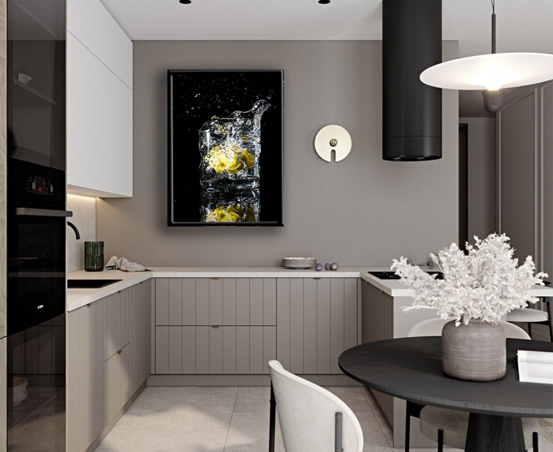 Lemon Water Glass Splash Refreshing Citrus Drink Photo Wall Poster - Image 3