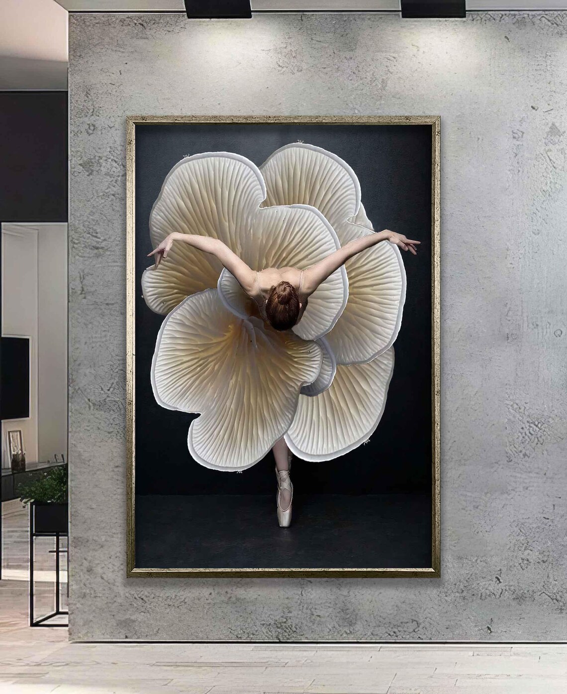 Ballerina Flower Petal Skirt White Blossom Artistic Dance Poster - Image 4