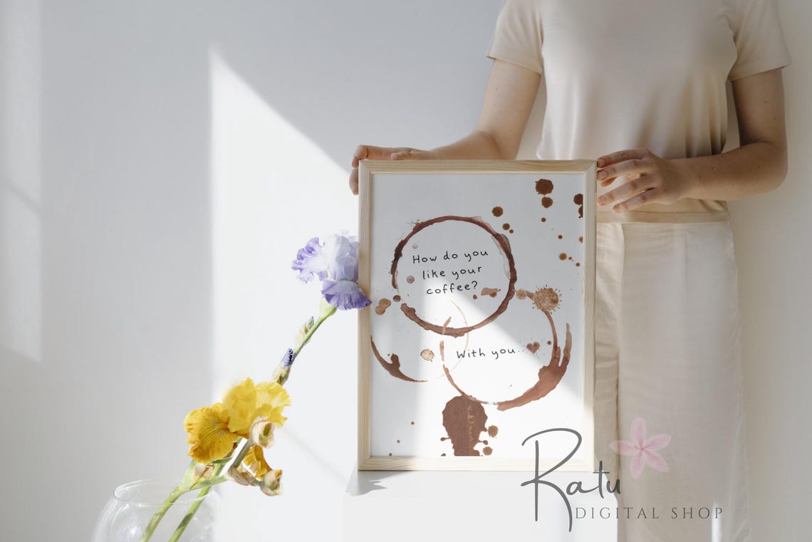 How Do You Like Your Coffee Romantic Coffee Ring Art Poster Gift - Image 2