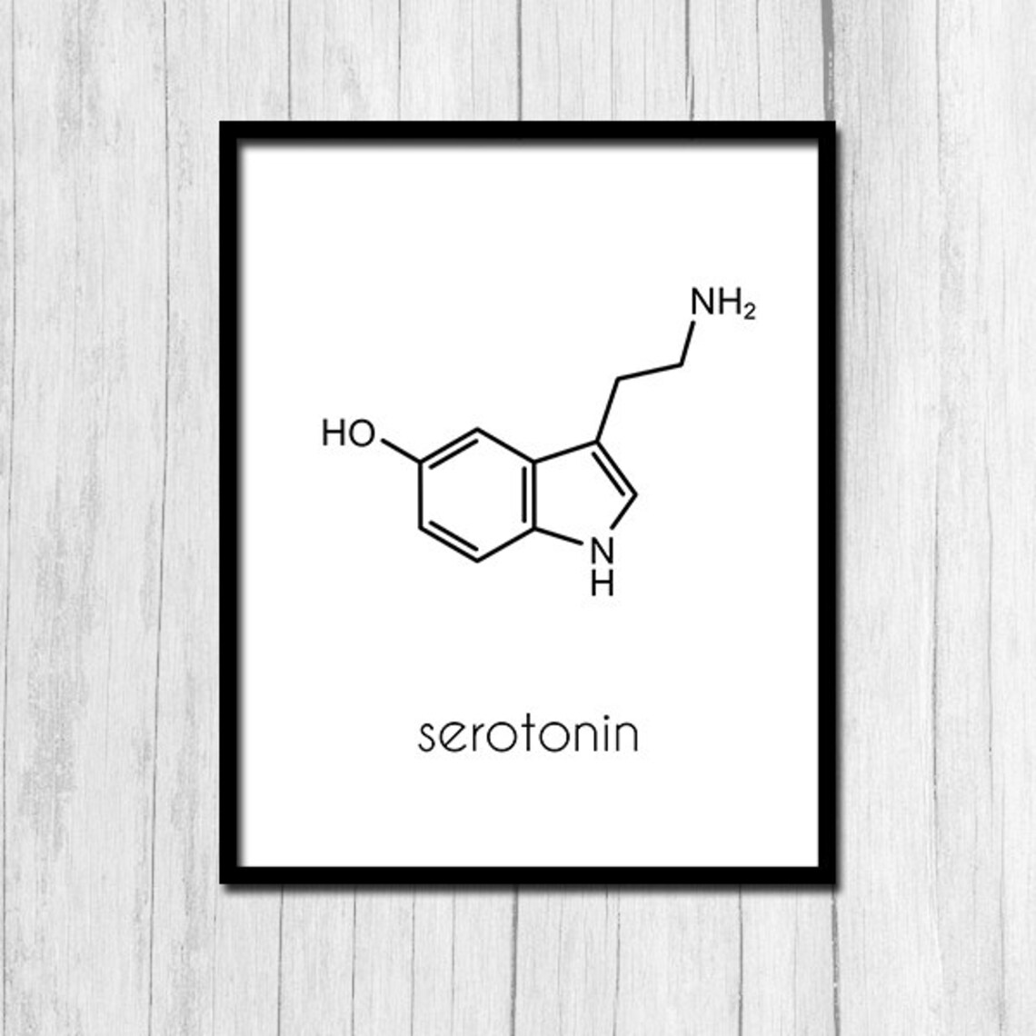 Serotonin Molecule Art Print, Gift for Chemist
