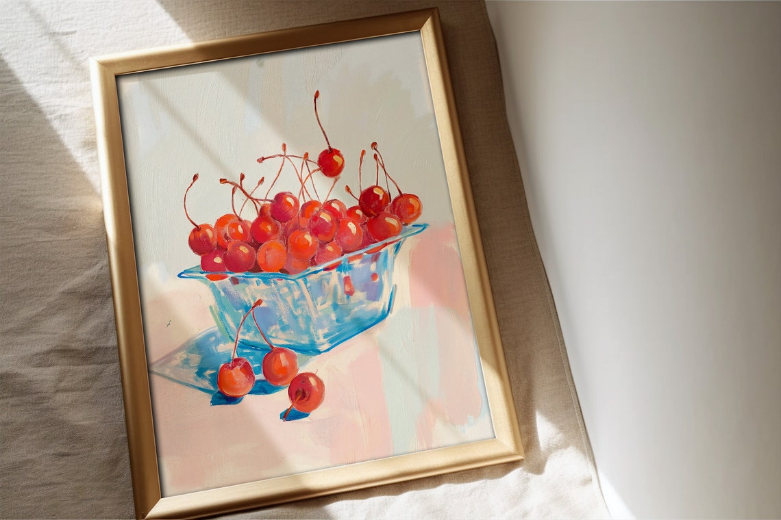 Cherries Poster, Modern Kitchen Illustration - Image 4