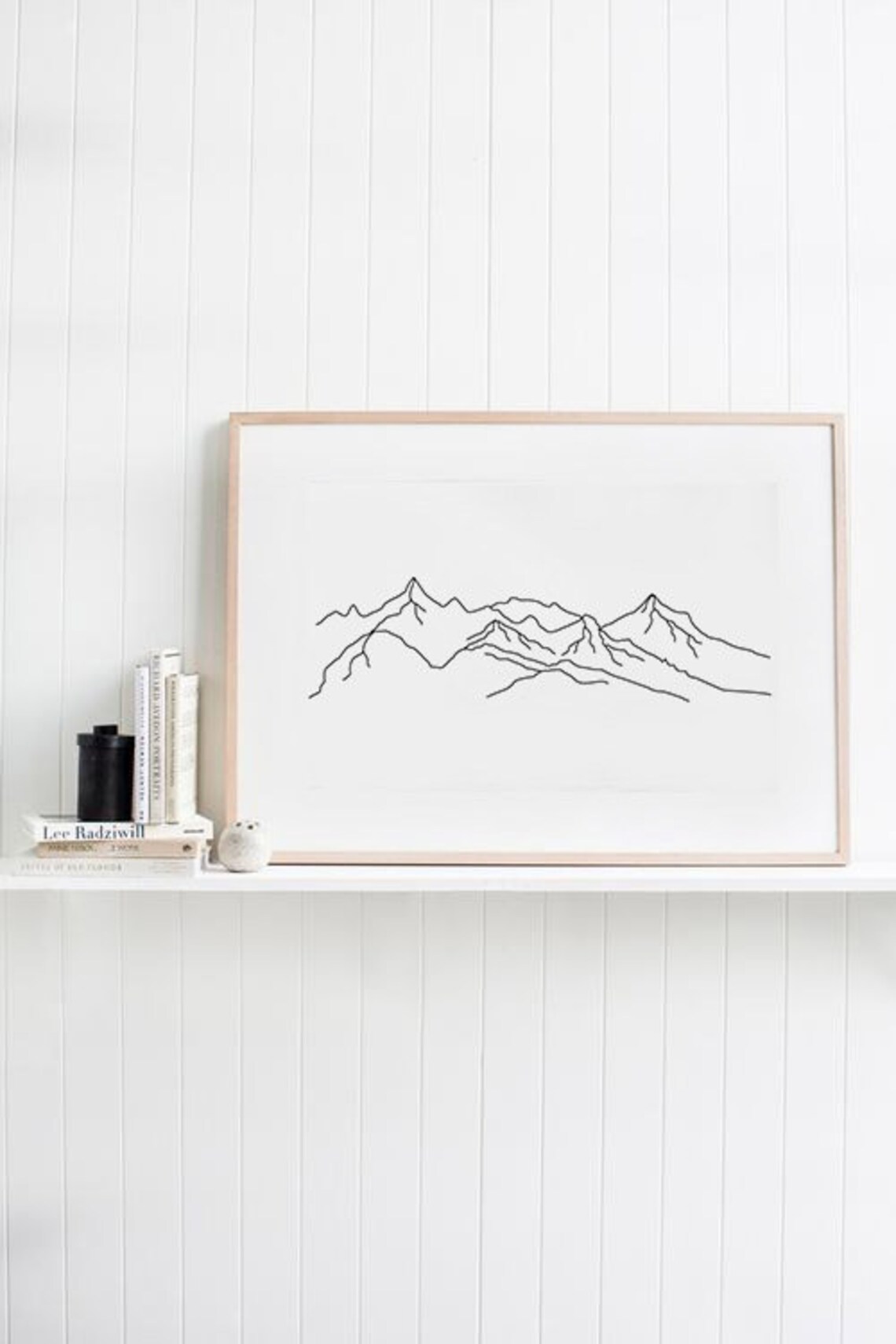 Abstract Mountain Line Art Print, Minimalist Landscape - Image 4