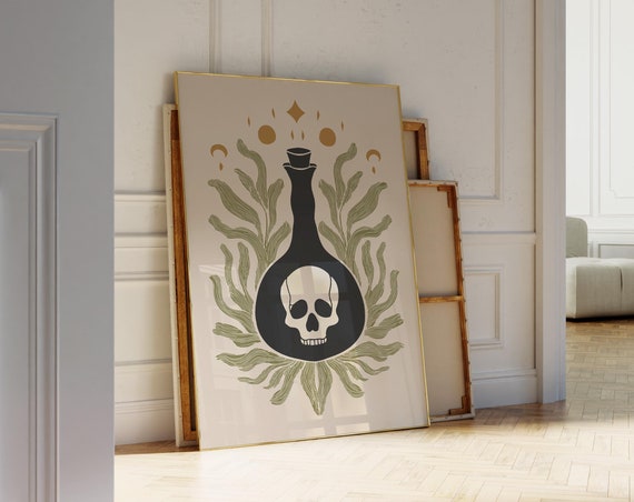 Moody Witchy Potion Print Minimalist Halloween Wall Art Eclectic Halloween Bedroom Art Print Dark Boho Aesthetic 1422